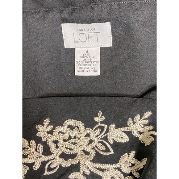 Loft Ann Taylor Black Chiffon Dress Size 4 - Picture 5 of 6